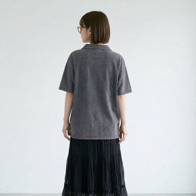 ピグメントハーフジップTシャツ
