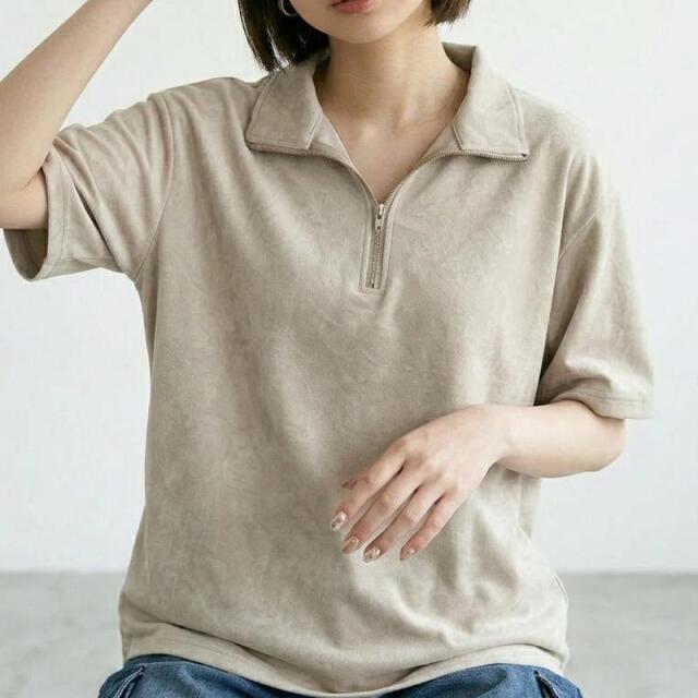 ピグメントハーフジップTシャツ