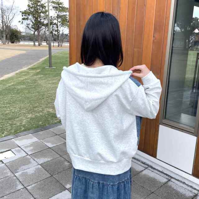 デニム切替WZIPパーカー