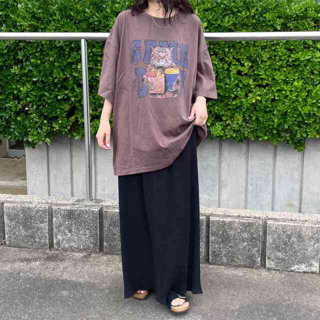 ネコプリントビッグTシャツ