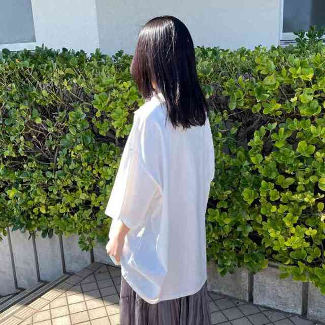 襟付きハーフジップロゴBIGTシャツ