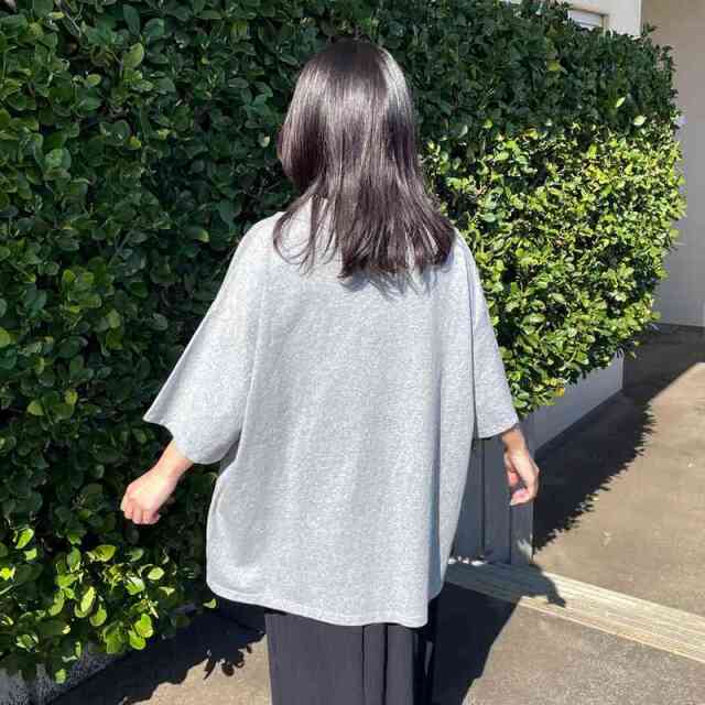 襟付きハーフジップロゴBIGTシャツ