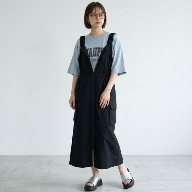 ZIPドロストジャンパースカート