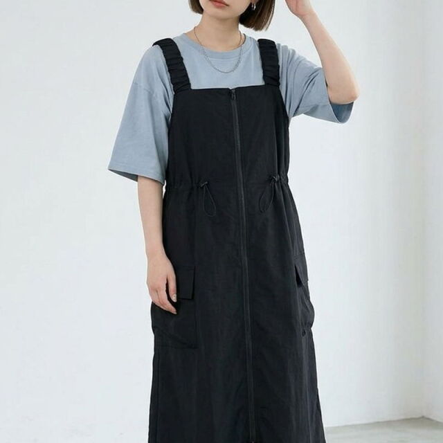ZIPドロストジャンパースカート