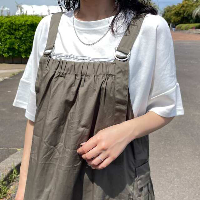 ナイロン風カーゴジャンパースカート