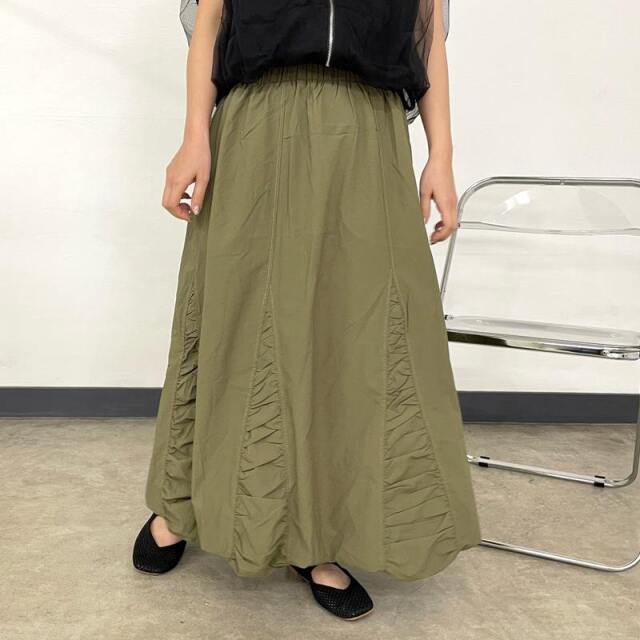 ナイロン風切替バルーンスカート