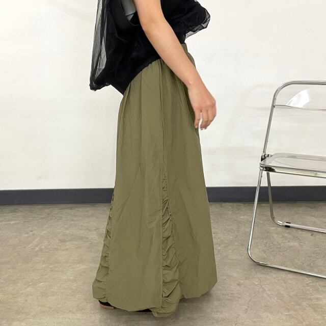 ナイロン風切替バルーンスカート