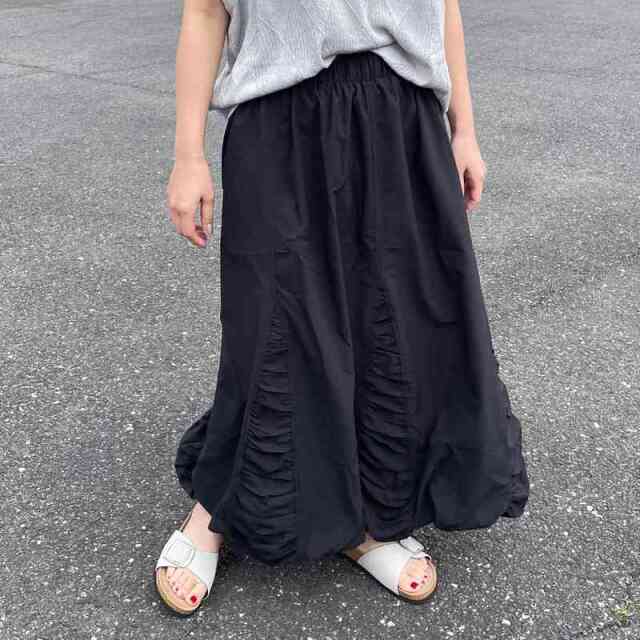 ナイロン風切替バルーンスカート