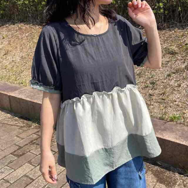 フリル切替プルオーバー