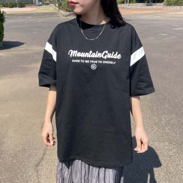 袖配色ロゴTシャツ