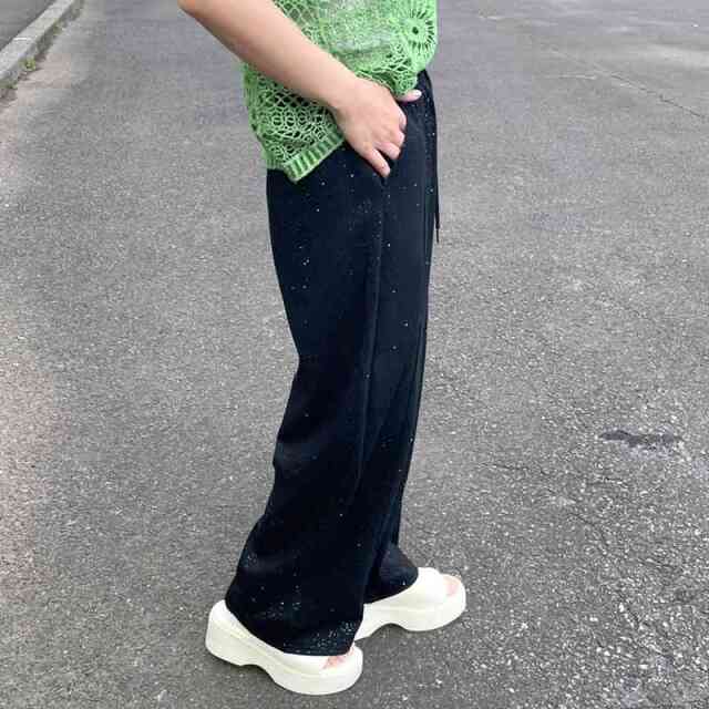 ラメカットカーブパンツ
