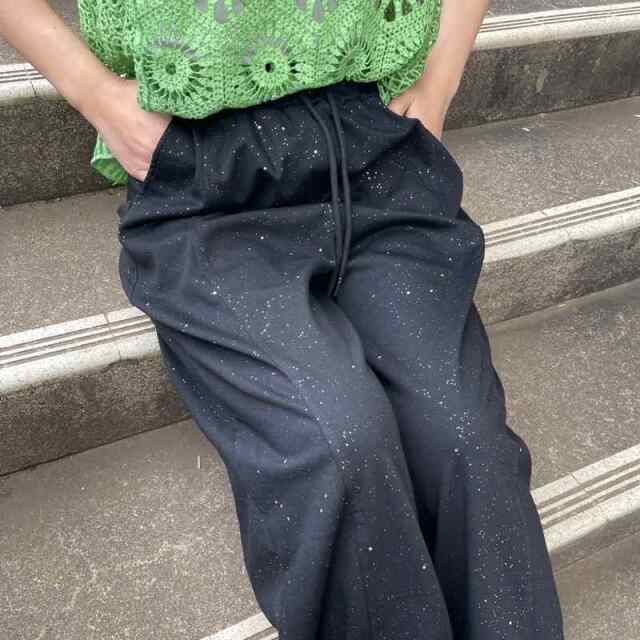 ラメカットカーブパンツ