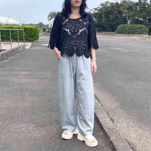 ラメカットカーブパンツ