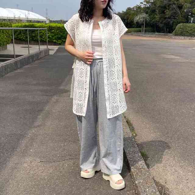 ラメカットカーブパンツ