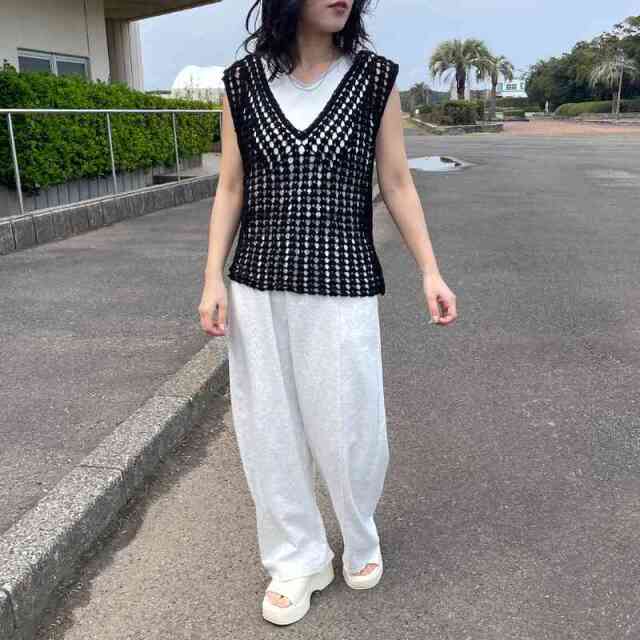 ラメカットカーブパンツ