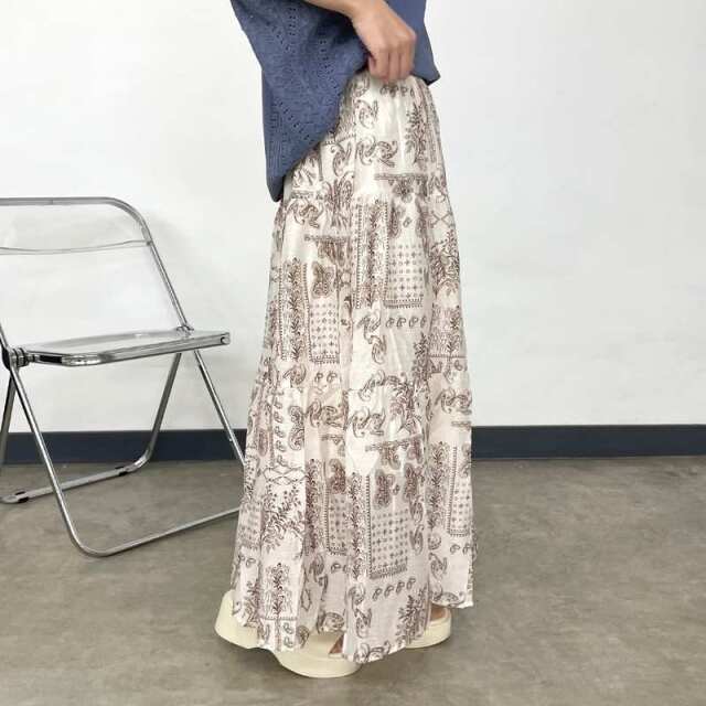 ペイズリーティアードスカート