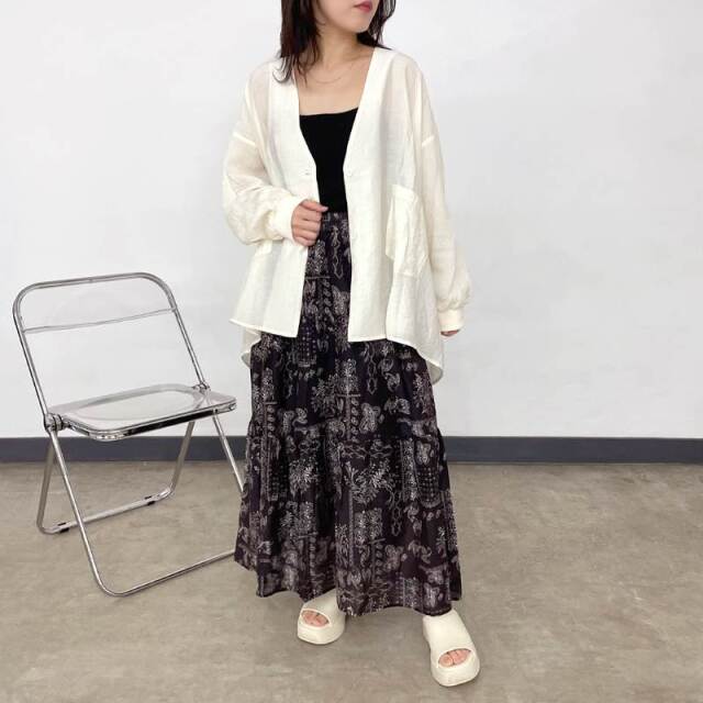 ペイズリーティアードスカート