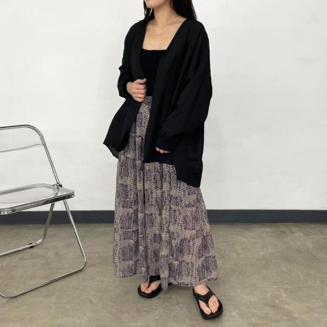 総柄ティアードスカート