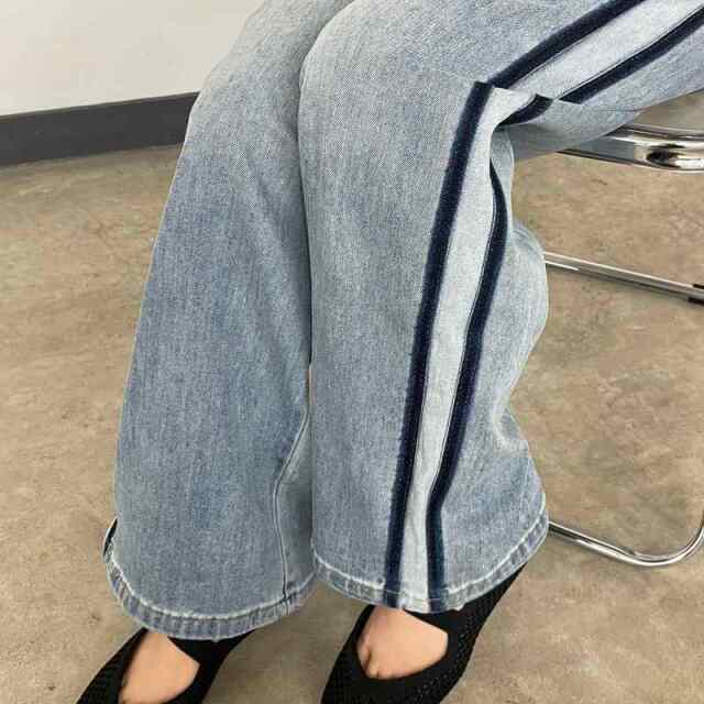 配色ラインデニム