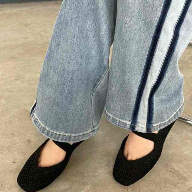 配色ラインデニム