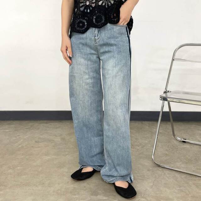 配色ラインデニム