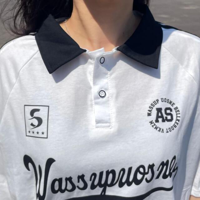 襟付きラインゲームTシャツ