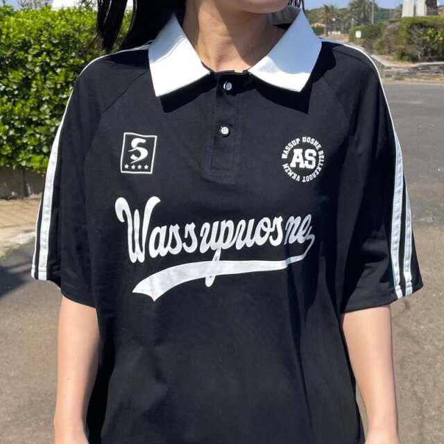 襟付きラインゲームTシャツ