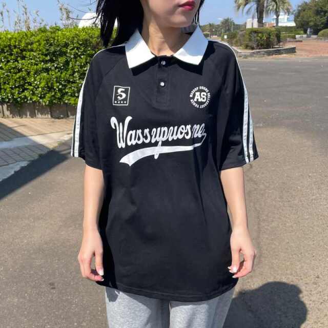 襟付きラインゲームTシャツ