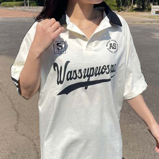 襟付きラインゲームTシャツ