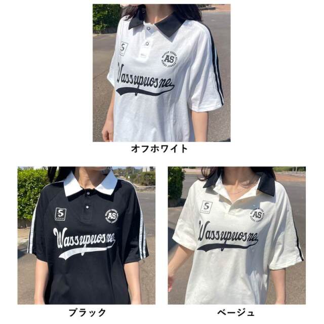 襟付きラインゲームTシャツ