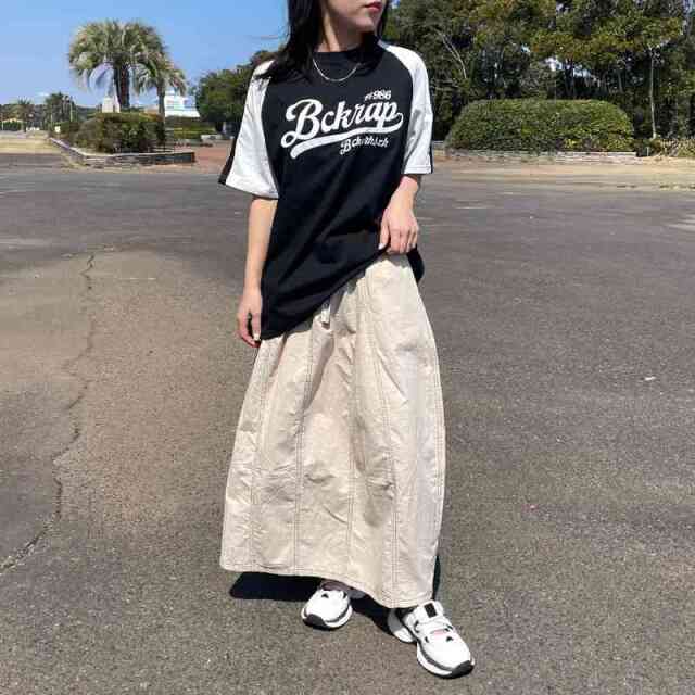 ラグラン配色ロゴTシャツ