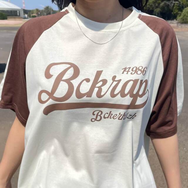 ラグラン配色ロゴTシャツ