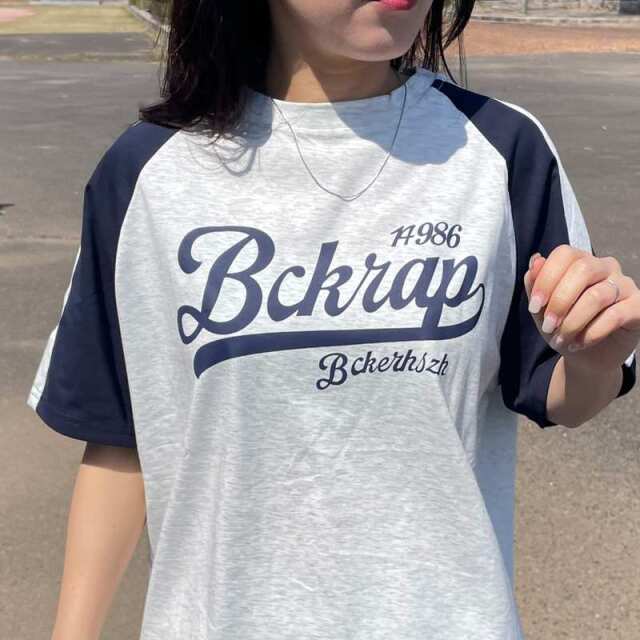 ラグラン配色ロゴTシャツ