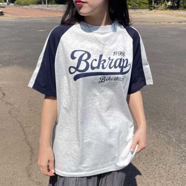 ラグラン配色ロゴTシャツ