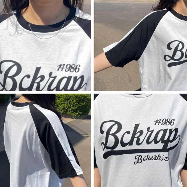 ラグラン配色ロゴTシャツ