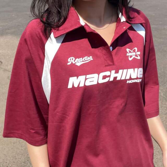 襟付きラグランゲームTシャツ