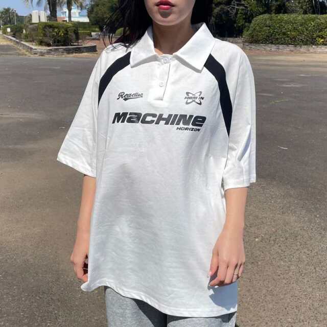 襟付きラグランゲームTシャツ
