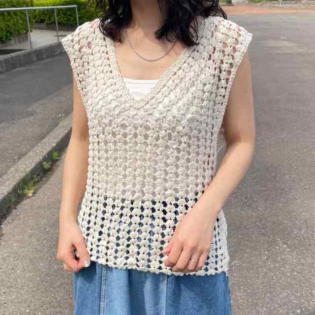 バッククロスクロシェベスト