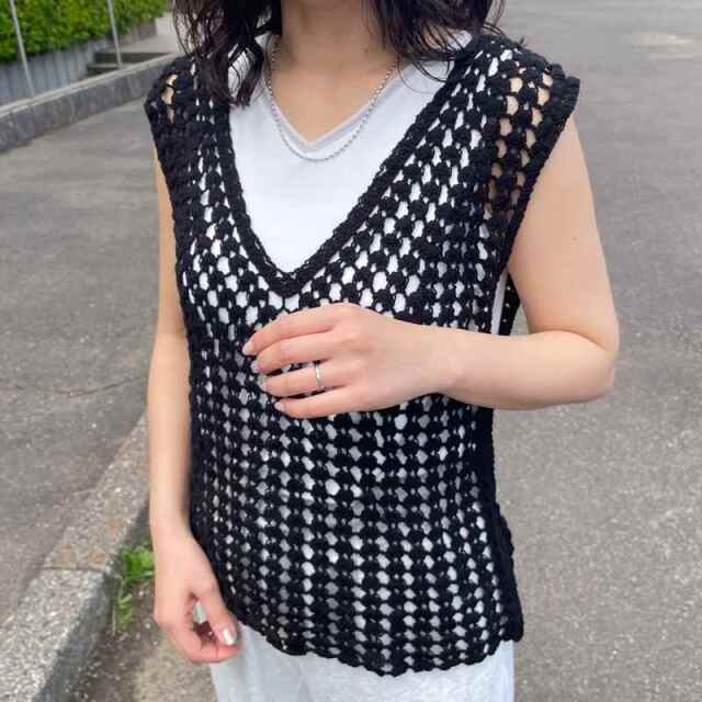 バッククロスクロシェベスト