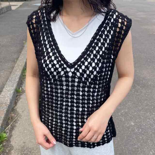 バッククロスクロシェベスト