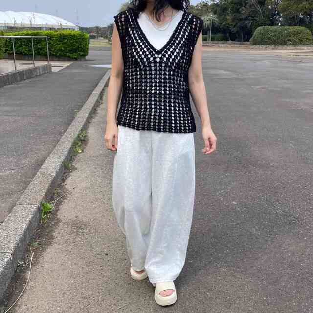 バッククロスクロシェベスト