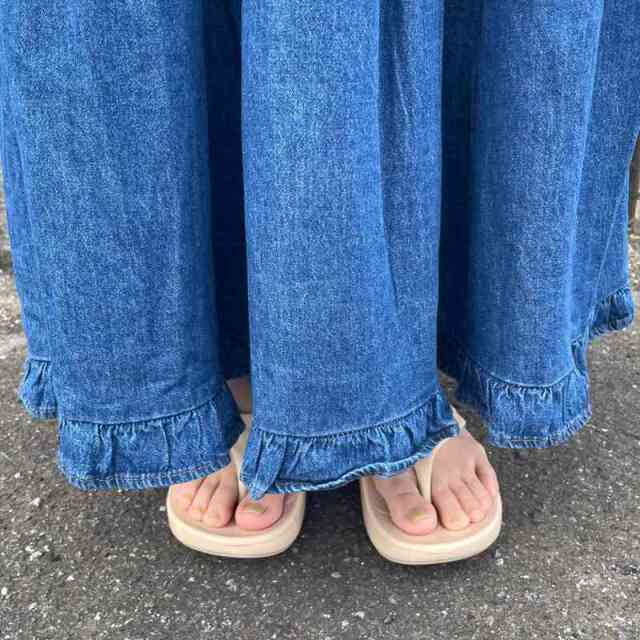デニムチェック切替スカート