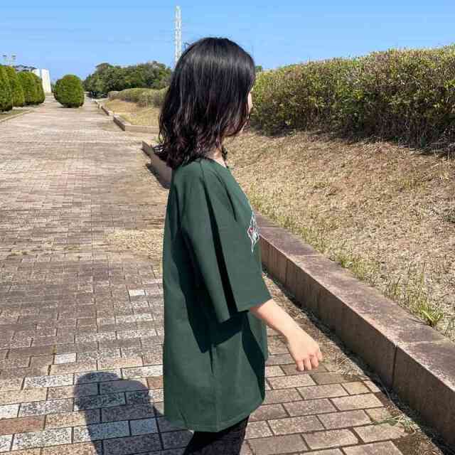 カレッジロゴ花刺繍BIGTシャツ