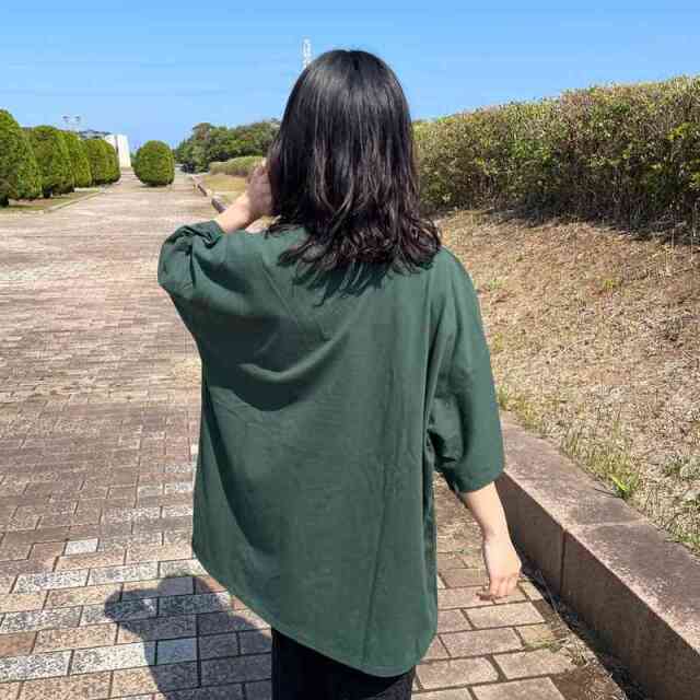 カレッジロゴ花刺繍BIGTシャツ