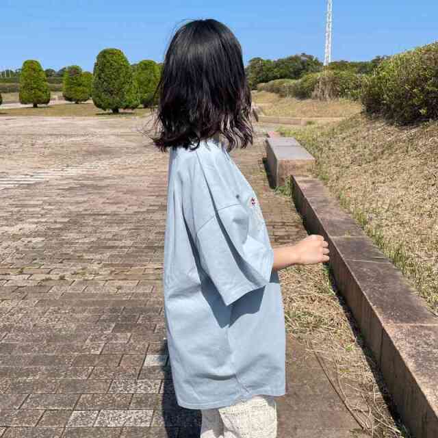 カレッジロゴ花刺繍BIGTシャツ
