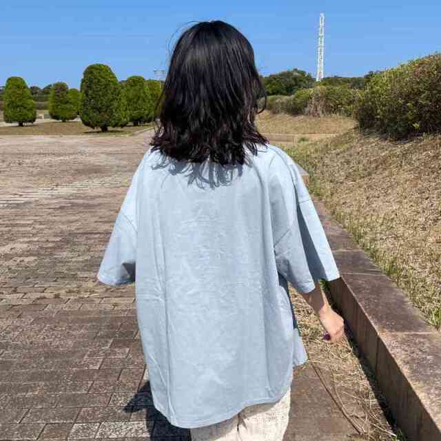 カレッジロゴ花刺繍BIGTシャツ