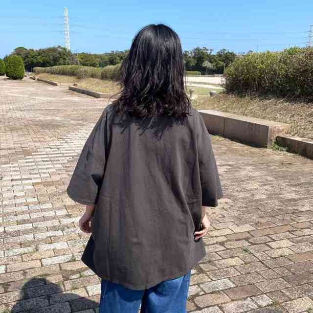 カレッジロゴ花刺繍BIGTシャツ