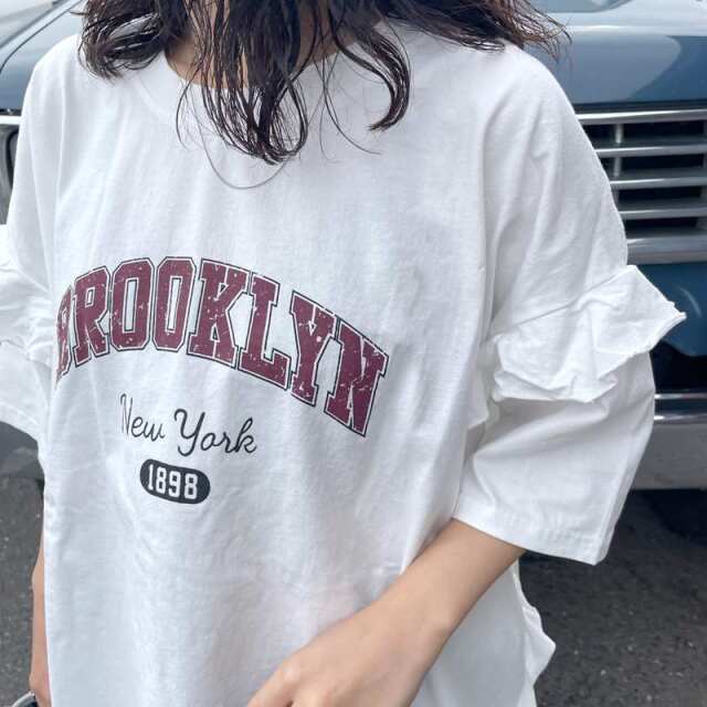 袖フリルカレッジプルオーバー