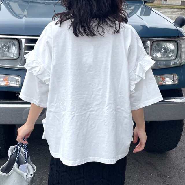 袖フリルカレッジプルオーバー