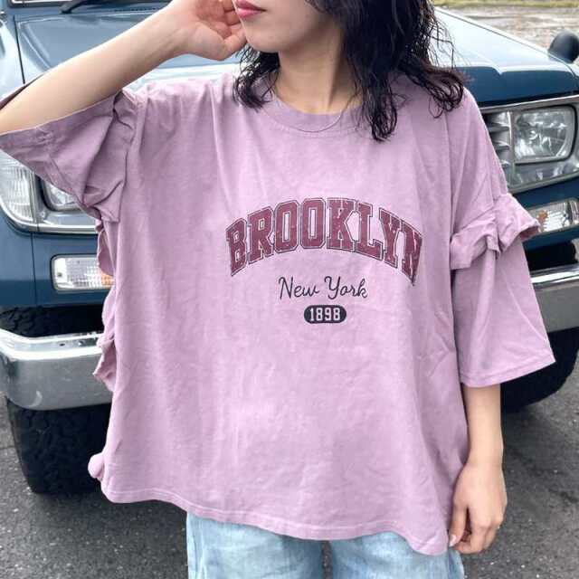 袖フリルカレッジプルオーバー